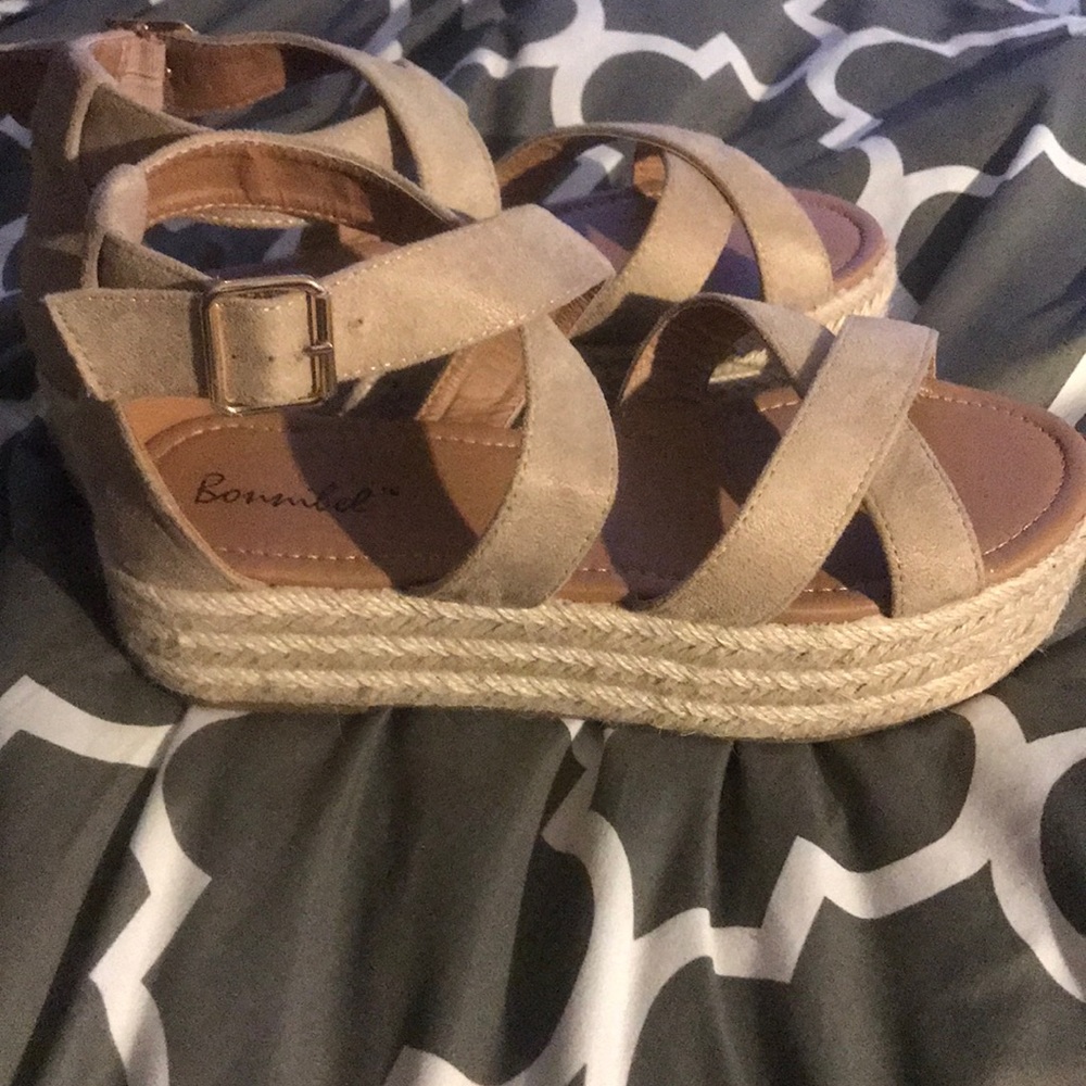 Strappy platform espadrilles